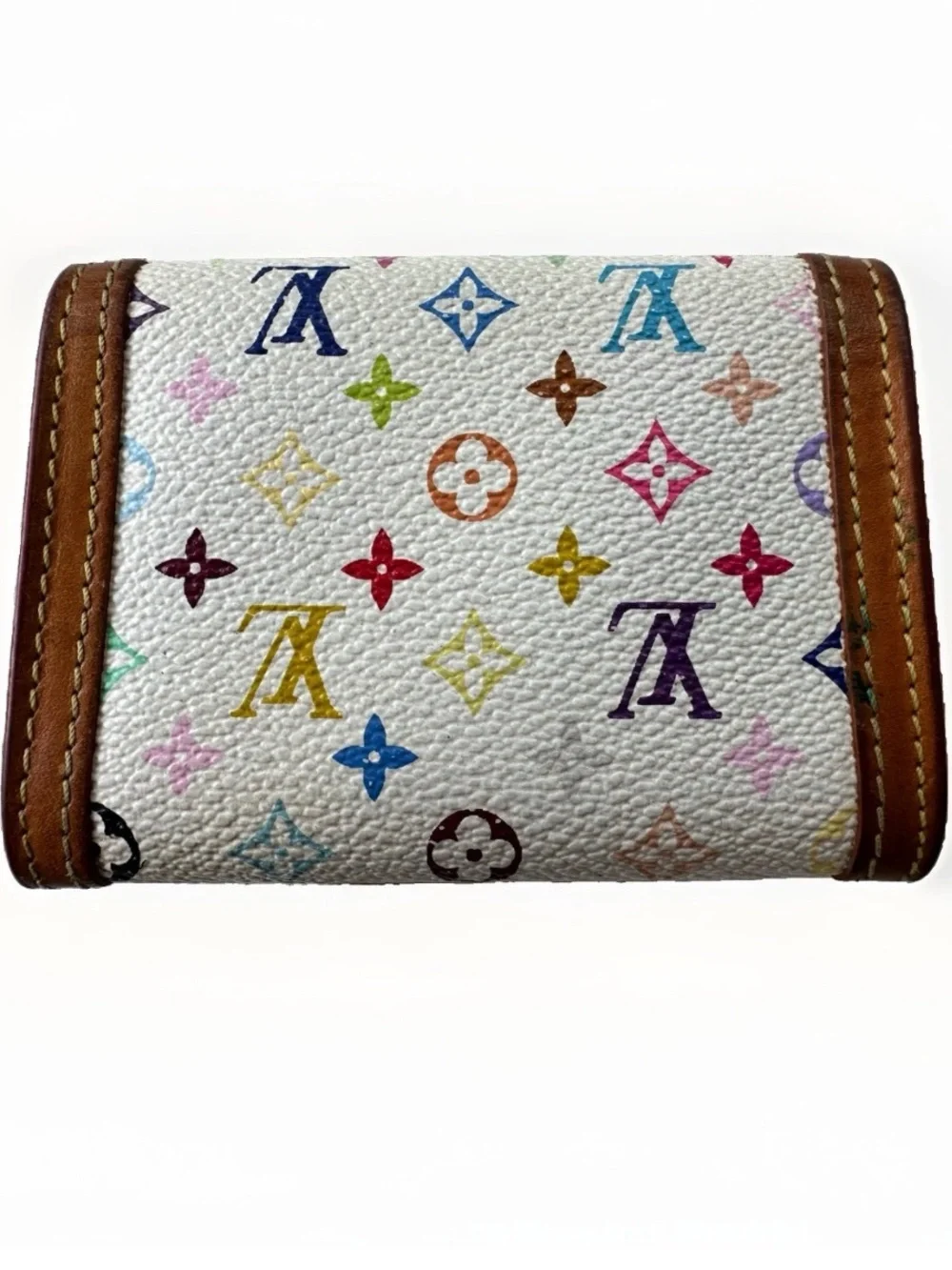 Authentic Louis Vuitton Takashi Murakami Monogram Porte Monnaie Plat Coin Wallet